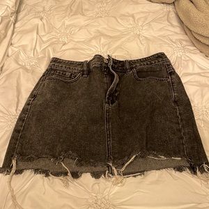 black jean skirt